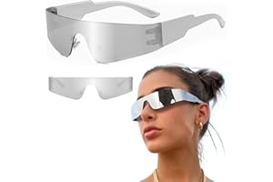 behone Futuristische Sonnenbrille Space Brille Alien Brille set Partybrille Funbrille Futuristische Brille für Rollenspiel Halloween Brillen Set (15*12.8*3.9)