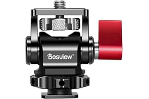 Desview M3 Camera Monitor Mount with Cold Shoe for 5" and 7" Monitor, Swivel 360°and Tilt 180° Adjustable Monitor Holder with 1/4" Screw for DSLR Camera, LED Video Light