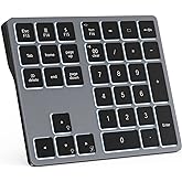 Doohoeek Pavé numérique rétroéclairé Bluetooth pour Ordinateurs Portables et Ordinateurs, pavés numériques 34 Touches avec ré