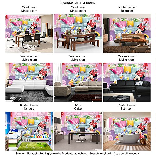 Fototapete 254×184 cm PREMIUM Wand Foto Tapete Wand Bild Papiertapete – Mädchen Tapete Disney Micky Maus Disney Minnie & Me Kindertapete Daisy pink – no. 2599 - 5