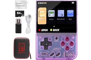 CAWEVON Mini Plus Handheld Retro Spielkonsole, integrierte 128G TF Karte, über 15.000 Klassische Spiele, 3,5 Zoll IPS Bildschirm, unterstützt WLAN, mit Aufbewahrungstasche(Lila, 128)