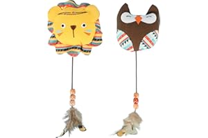 JUPSK - Zestaw 2 zabawek dla kotów w pomieszczeniach, gryzaki dla kotów, kociąt Zabawki dla małych i miękkich zabawek interaktywnych pluszowych dla kotów słodkich kotów