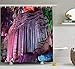 Produktbild HOJJP Natural Cave Shower Curtain, Sier Stalactites Typical Chinese Karst Asian Wonders Deep in Planet Picture, Fabric Bathroom Decor Set with Hooks, 60W X 72L Inches