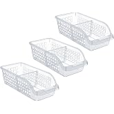 Friendjia 3 Pieces Refrigerator Organizer: Food Grade Vegetable Drawer, BPA Free Clear Organizer for Kitchen, Refrigerator an