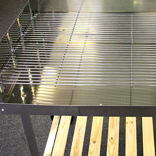 Edelstahl BBQ-Grill rollbar Holzkohlegrill Grillwagen mit höhenverstellbarer 6000cm² Grillfläche / 145x92x60cm - 3
