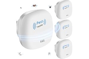 TOMUTECH Ultrasonic Pest Repeller, Mouse Repellent Plug In Indoor for Pest Control Drive Away Mouse, Mice Control Harmless To Pets & Kid,4 Packs