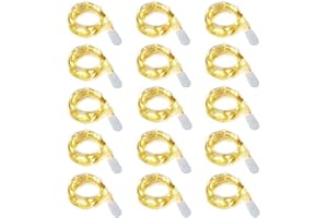 Dioxide Guirlande Lumineuse à piles Lot de 15, Mini Guirlande LED 2M 20 LED étanche Petite Guirlande Lumineuse pour Mariage, Noël, Chambre, Jardin, Cadeaux Décoration (Blanc Chaud)