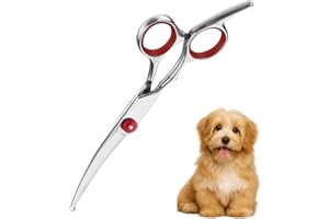 SEEFEY Ciseaux Toilettage Chien Professionnel,Toilettage Courbé pour Chiens et Chats pour Animaux de Compagnie avec Bout Rond de Sécurité pour Pattes, Visage, Corps, Autres