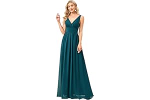 Ever-Pretty Robe de Soirée Longue Femme avec Ruchés en Mousseline de Soie Classique 09016