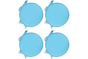 PIPOEI Cuscini per Sedia Set di 2/4/6 Cuscini per Sedia Rotonda con Lacci, Cuscini per Sedia Rotonda Diametro 30 cm, Cuscino in Poliestere per Sedia da bistrot A-08,30cm-4pcs