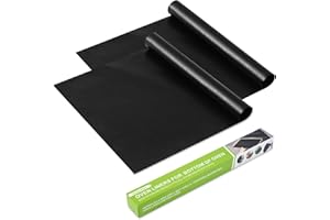 KR KITCHENRAKU 2 Piezas Hoja de Revestimiento de Horno 63.5x40.5 cm - Protectores de Horno Resistentes, Antiadherentes y Reutilizables Grandes para la Parte Inferior de los Hornos