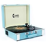 VINYL MUSIC ON Vinyl Record Player with Built-in Stereo Speakers,Bluetooth Turntable, Portable Turntable (Turquoise)