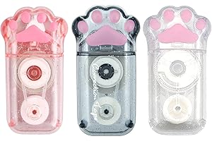 3 PCS Ruban Correcteur, Chat Ruban Correcteur, Mini Rubans Correcteurs 5mm x 6m, Kawaii Coloré Griffe De Chat, Rollers de Correction pour Enfants, 3 Couleurs