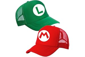 JXBBAAC Marrio Casquette de Baseball, 2 PCS Marrio Ensemble Casquette et Lunettes de Soleil Enfant Chapeau de Soleil Réglable Casquette de Protection UV Ensemble de Protection Solaire pour Enfants Cadeaux