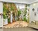 Produktbild Blackout Thicked Vorhänge, 3D Hinterhof Vine Wand Drucken Fenster Vorhänge, Schlafzimmer Wohnzimmer , wide 3.0x high 2.7