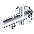 GRIFEMA COMPLENTO-G153 Shut-Off-on Angle Valve/Diverter for Bathtub/Bathroom/Kitchen/Shower Mixer Tap, Wall Connection 1/2 Inch with Dual Lever, 3/8 and 1/2 Inch Outflow, Chrome