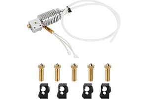 AOMUWKE 3D Drucker Hotend Kit für Vyper, Aluminiumlegierung 24 V V5 J-Kopf Hotend mit 5 Stück 0,4 mm Volcano Düse, 4 Stück Silikon Socken für Anycubic Vyper FDM 3D Drucker