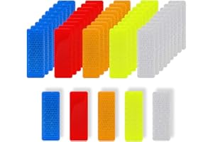 RHYS 50 Pezzi Nastro Catarifrangente Adesivo, Adesivi Riflettenti Impermeabili, Bici Adesivi Catarifrangenti Moto Adesivi Catarifrangenti,Adesivi Avvertimento,Impermeabili,per Veicoli, Biciclette, Moto