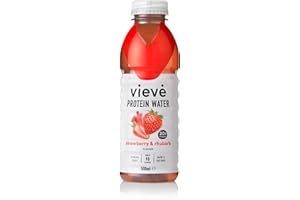 Vieve Protein Water 6x500ml - Strawberry & Rhubarb | 20g Protein, Sugar Free, Fat Free & Dairy Free | A Ready to Drink Alternative to Protein Powders & Shakes | 6 Pack
