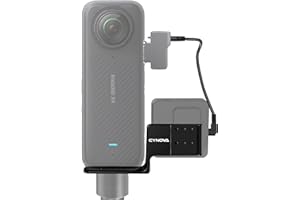 CYNOVA Cold Shoe Support de microphone invisible pour Insta360 X4 / X3 / One RS 1" / One X2 pour support de microphone RODE Wireless GO