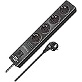 Brennenstuhl Hugo! Power Strip 4-way with Surge Protection (2 m Cable and Switch, Housing made of Unbreakable Polycarbonate),