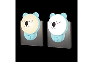 ANNMORE Luce Notturna Bambini da Presa con Interruttore On/Off 2 Pezzi Lampada da Notte Koala Blu, Punto LED Luce di Cortesia Adatto per Garage Salotto Camera da Letto Comodino, 1,5W, 220V