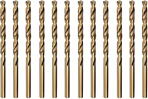 Misuyue M35 Cobalt HSS Twist Drilling Bits, 12pcs Metal Drill Bit 2.5mm/0.098", Carbide Drill Bits for Stainless Copper Wood Plastic Aluminum and other Hard Materials
