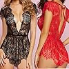 Babydoll-Donne-Sexy-Intimo-Pizzo-Trasparente-Biancheria-Tuta-Pigiama-Lingerie