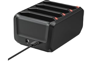 E EGOWAY 4-Slot Battery Charging Cradle Kit for Zebra TC70 TC75 TC77 TC7X-4BTYC1 Barcode Scanners, Compatible with BT-000318 Battery, Charger Station with Type-C Cable, Black