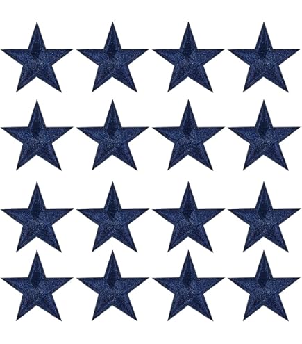 Weenkeey 12 pezzi Stella ricamata Appliques Stella ferro su patch a cinque punte a forma di stella cucire su appliques per abito jeans giacche cappelli borse scarpe - 2 dimensioni Bianco