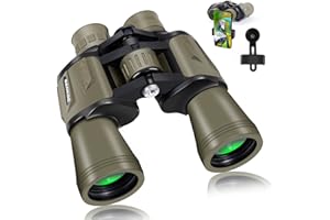 LUPXIU Prismáticos 20x50 para Adultos, Prismas BaK4 y Lentes FMC,HD Binoculares con Adaptador de Smartphone para Observación de Aves, Caza, Senderismo, Astronomía y Camping