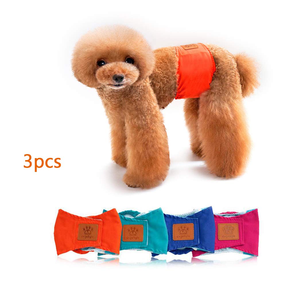 3pcs Set Dog Belly Band Wrap Nursing Nappy for Male Dogs Incontinency Diapers Reusable Washable