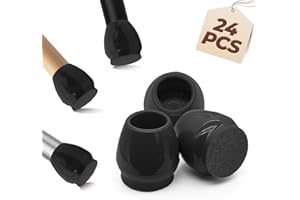 PROZWEE 24 Pcs Chair Leg Floor Protectors – Small Round (Fit Diameter: 15–20mm) – Extra Thick Felt Pads with Reinforced Base – Anti-Slip, Anti-Scratch & Noise-Reducing – Black