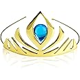 Kuzhi Frozen Elsa Crown Tiara and Bacchetta Set ¨C Silver Heart Jewel (cristallo blu, bacchetta di metallo