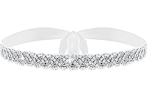 BENCAILOR Bridal Rhinestone Wedding Belt Silver Rhinestone Belts Bridal Belt Crystal Belt Beaded Belts for Formal Dresses Rhinestone Belt Sash for Women Waist