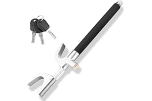 Turnart Steering Wheel Lock Universal Anti-Theft Device Retractable Steering Lock with 3 Keys for Auto/Truck/SUV/Van (Black)