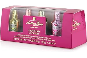 BESQUARED Anthon Berg Sélection de 8 bouteilles de liqueurs au chocolat – 125 g de chocolat noir avec garnitures liquides pour cocktail (cocktail)