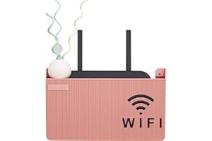 MNBVH Router Aufbewahrungsbox Wand WLAN Router Regal Wandmontage Kabel Organizer Box Wandbehänge TV Kabel Verstecken Box Wandbehang Router Verstecken Regal für Wand Dekorative (Color:Rosa)