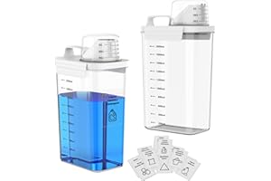 Anhow 2 Pezzi Dispenser Detersivo Lavatrice, 2300 ML Contenitore Detersivo Polvere Sigillato con Misurino y Maniglie Dosatore Detersivo Lavatrice per Detersivo in Polvere e Liquidi