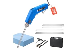 VEVOR frigolitskärare 200 W, 50–500 °C med 150 mm och 200 mm skärblad för KT-plattor, polyeten, svamp, gummi, verktygslåda in