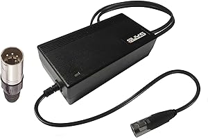 Powatechnic Chargeur de Batterie au Lithium 36V-42V 2A XLR 4 Broches pour TranzX, Derby, B-Twin, Batribike, BionX et Plus Encore!