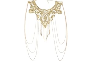 NYGGTYK Chaîne de Corps pour Femme, Collier Bikini, Chaîne de Ventre en Or, Bijou de Corps Sexy, Taille Unique