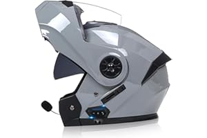 SDPPTYXC Adulte Bluetooth Modulable Casque Moto Homme Et Femme ECE Homologué Flip Up Casque Moto avec Double Visière pour Anti-Collision Casque Scooter Integral Modulable Locomotive Casque