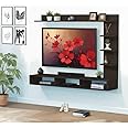 ClufRox 48 inch MDF C Shaped Wall Mounted TV Unit, Floating Cabinet for Wall for Living Room/Kid's Room/Bedroom Suitable for Upto 48 inches Smart tv (C Style Cabinet, Dark Wenge)