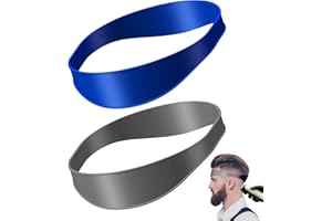 MUMISUTO 2 Stück Neckline Shaving Template and Hair Trimming Guide, Gebogene Silikon Haarschnitt Band Haarschnitt, Curved Silicone Haircut Band für DIY Home Haarschnitte Haarschneideanleitung (Grau+Blau)
