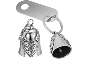 CARRENEU Campana Moto Amuleto,Guardian Bell,Campana Guardian Moto,Guardian Bell Moto,Campana Motera,Campana Moto Con Etiqueta Colgante De Acero Inoxidable,Para Bicicletas,Motocicletas,Vehículos Eléctricos