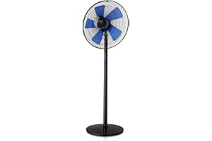 Taurus Boreal 16C Elegance - Ventilateur sur pied 40W, hauteur jusqu'à 130cm, 5 lames, diamètre 40cm, 3 vitesses, système d'oscillation et d'inclinaison, poignée de transport, base ronde, silencieux