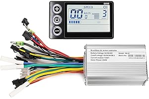 Kunray Contrôleur de moteur brushless 24-48 V 350 W avec affichage LCD - Contrôleur de vélo électrique double mode 24 V 17 A - Pour vélo électrique - Kit de contrôleur sans balais