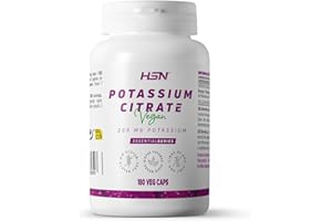 HSN Citrato di Potassio 1664mg (600mg di Potassio Elementare) per dose giornaliera | 180 Capsule Vegetali | Il potassio contribuisce al normale funzionamento del sistema nervoso