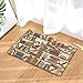 Produktbild gohebe Cartoon Decor Bunte bookrack Kamera Katze Bad Teppiche rutschhemmend Fußmatte Boden Eingänge Innen vorne Fußmatte Kinder Badematte 39,9 x 59,9 cm Badezimmer Zubehör